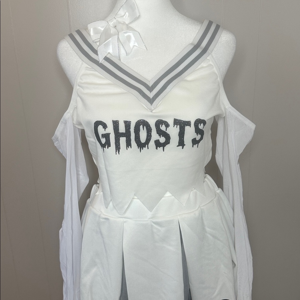 NWT Dolls Kill Ghostly Cheerleader Costume Set - Picture 2 of 14